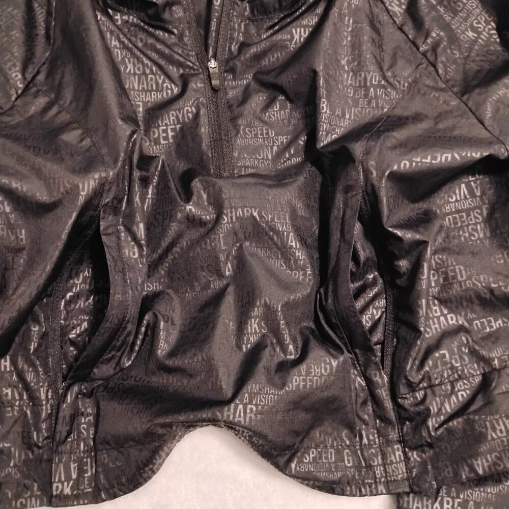 Gymshark Speed 1/4 Zip Jacket Cropped Hooded Size Small Black - Picture 4 of 9